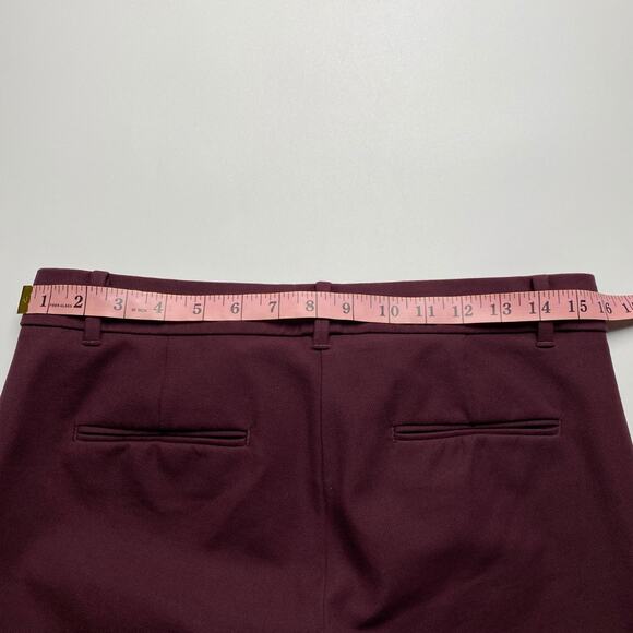 Ann Taylor Petite Ankle Pants Size 6P Burgundy Button Hem Slim Work Career - Picture 12 of 12